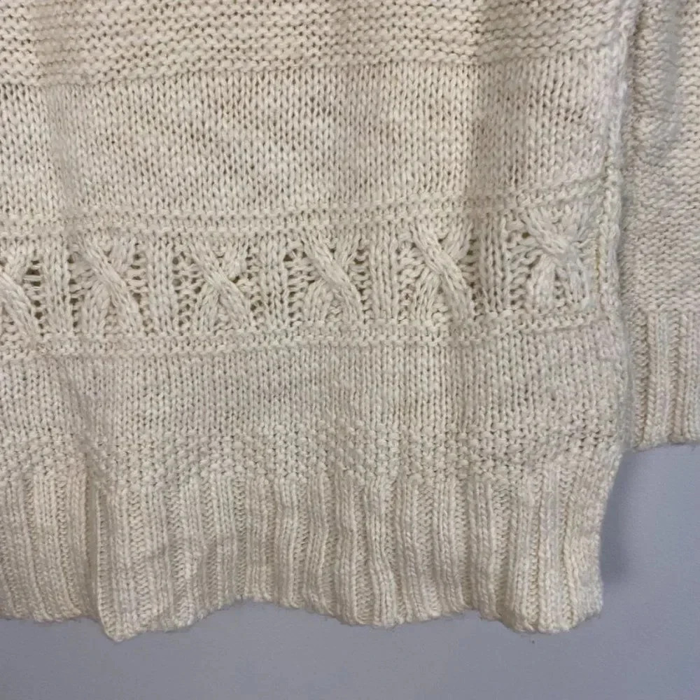American Eagle Chunky Knit Wool Blend Fisherman Sweater - Picture 15 of 16
